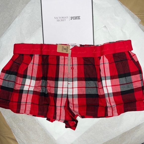 (XL) Victoria’s Secret Plaid Boxer Sleep Flannel Pajama Short - Picture 3 of 7